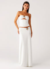 Shoreline Glow Strapless Top - Off White