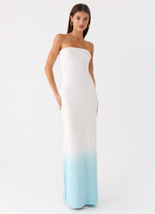Soft Spoken Knit Maxi Dress - Blue Ombre