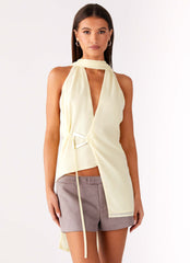 Solari Scarf Top - Yellow