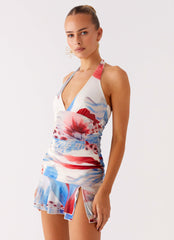 Starlit Night Mini Dress - Deep Sea Bloom