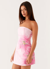Sugar Rush Strapless Mini Dress - Pink