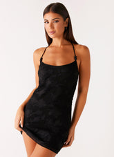 Sunset Glow Mini Dress - Black
