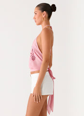Sweet Skies Halter Top - Pink