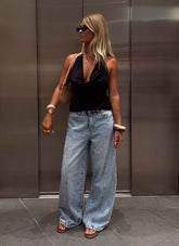 Timeless Wide Leg Jeans - Bleached Blue
