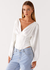 Jennifer Long Sleeve Corset - Ivory