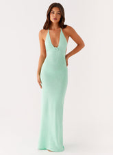 Tropez Knit Maxi Dress - Pastel Green