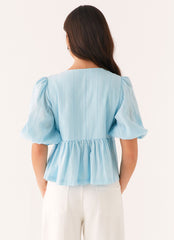 Western Wind Tie Top - Blue