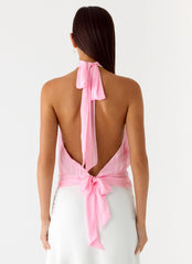 Willow Chiffon Top - Baby Pink