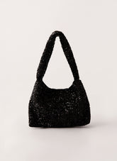 Zinzi Sequin Shoulder Bag - Black