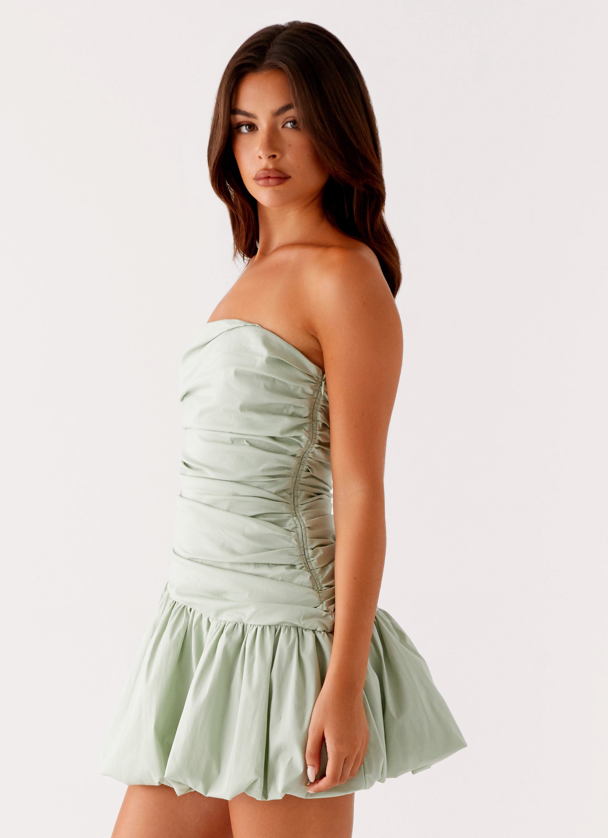 Floria Bubble Mini Dress - Sage