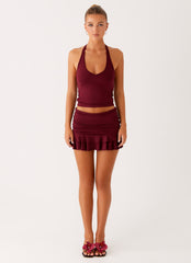 Bernie Mini Skirt - Raspberry Wine