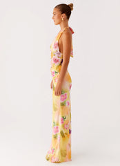 Main Act Halter Maxi Dress - Sunburst Floral
