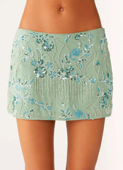 Adored By You Mini Skirt - Mint