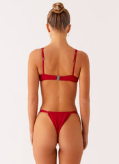 Airlie Scrunch Bikini Bottoms - Deep Red