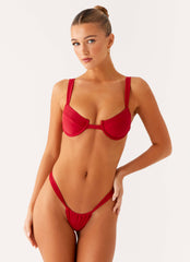 Airlie Scrunch Bikini Bottoms - Deep Red