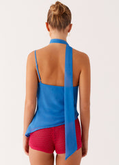 Andrina Cowl Neck Top - Oceania Bloom