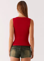 Aria Top - Merlot Red
