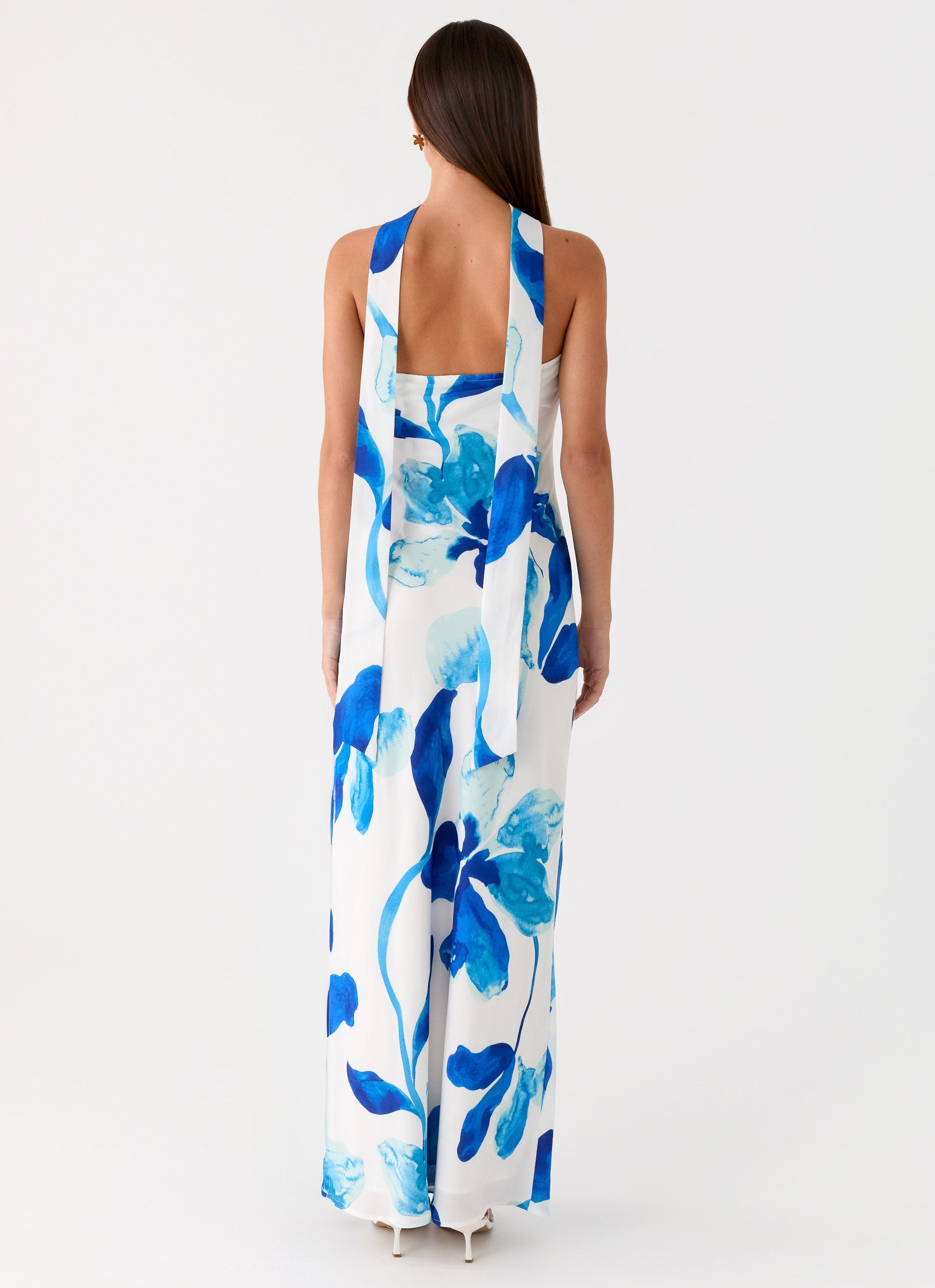 Ashelle Chiffon Maxi Dress - Cerulean Bloom