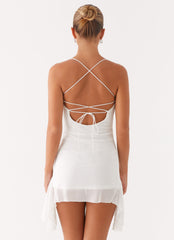 Axel Beaded Mini Dress - White