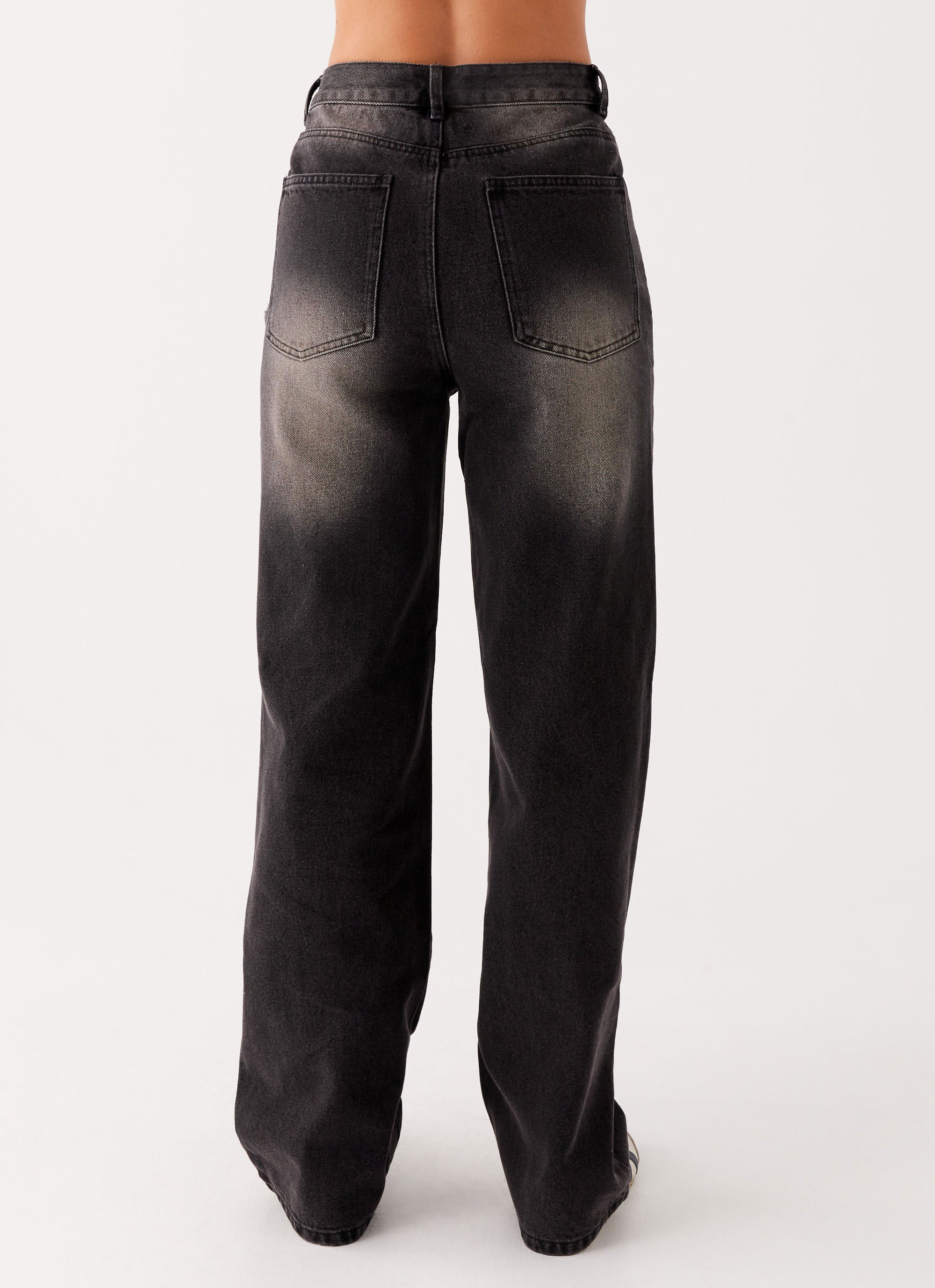 Back Again Straight Leg Denim Jeans - Charcoal Wash