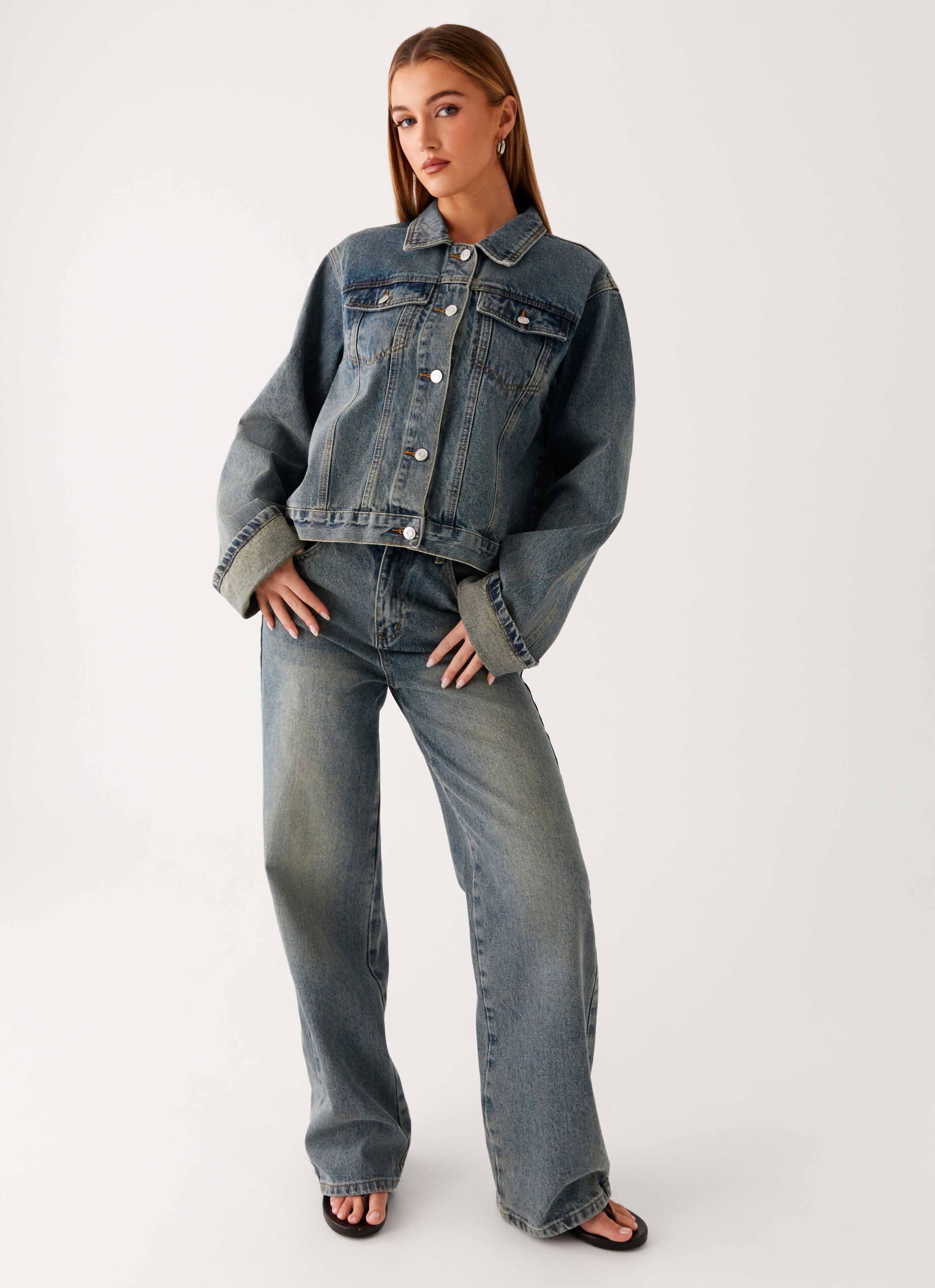 Back Again Straight Leg Denim Jeans - Dirty Wash