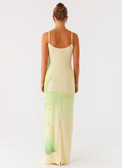 Bad News Mesh Maxi Dress - Yellow Lily