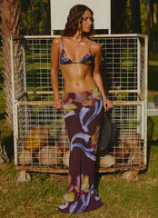 Barbados Maxi Skirt - Dark Floral