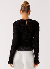 Bella Long Sleeve Top - Black