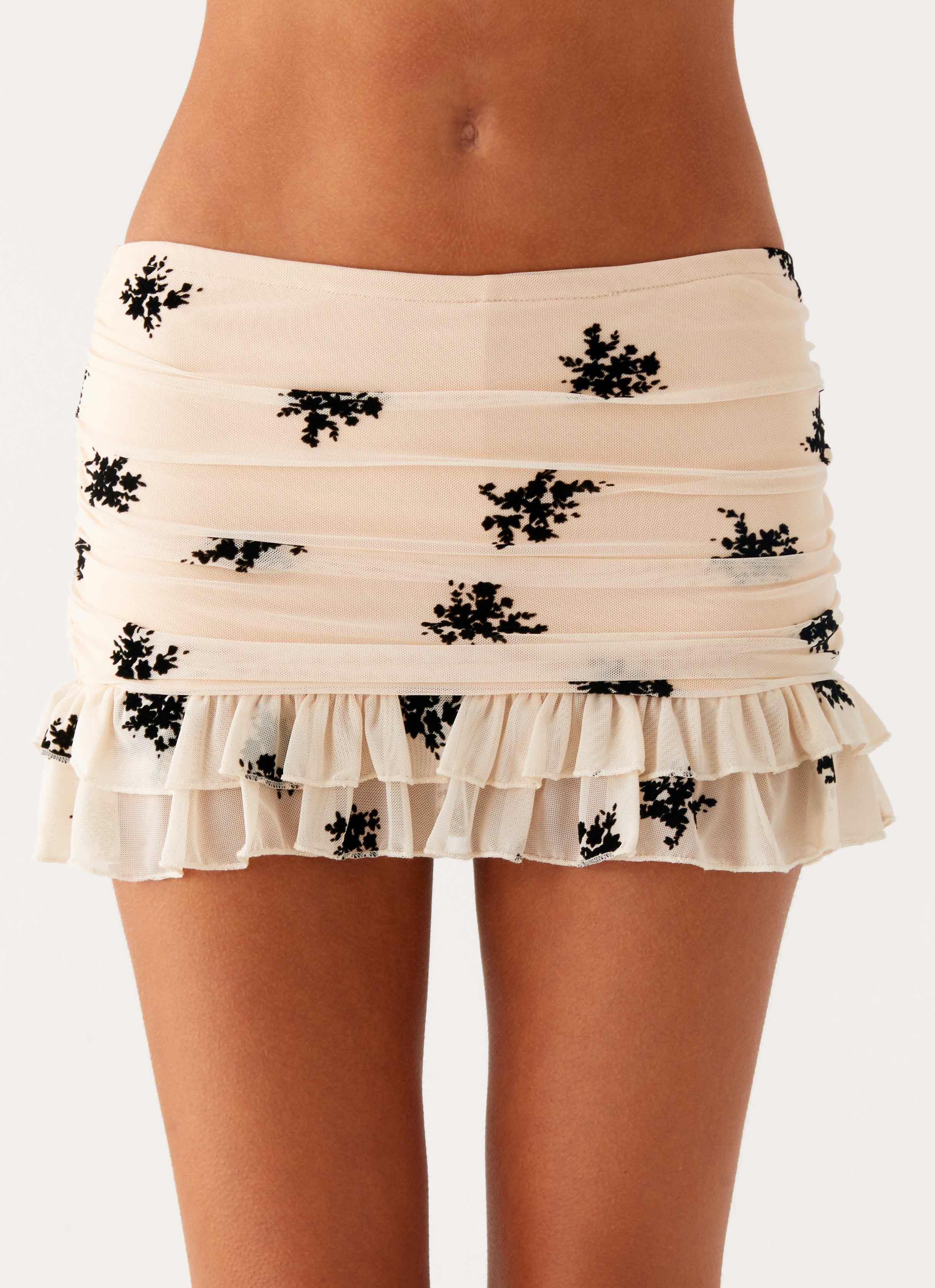 Blind Faith Flock Mini Skort - Cream