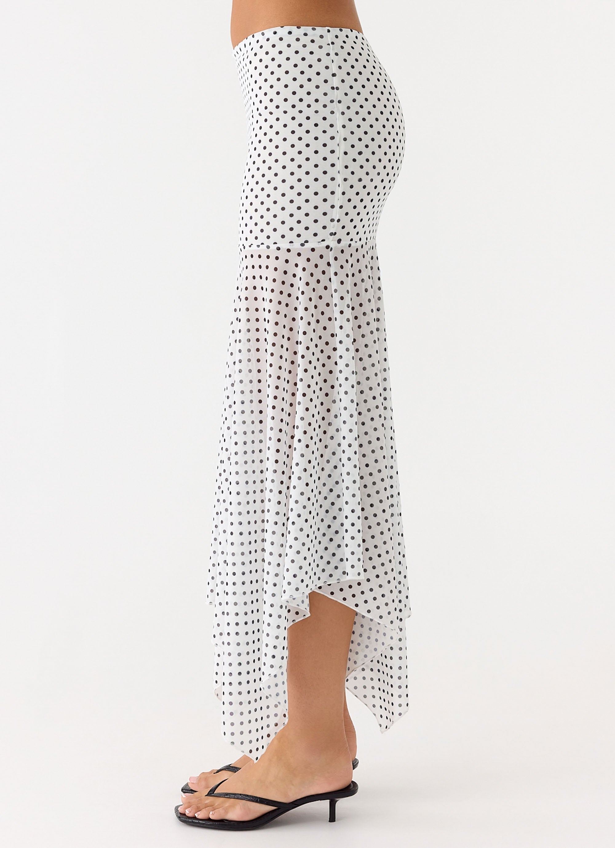 Buffy Maxi Skirt - White Polkadot