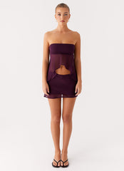 Caleb Mini Skirt - Plum