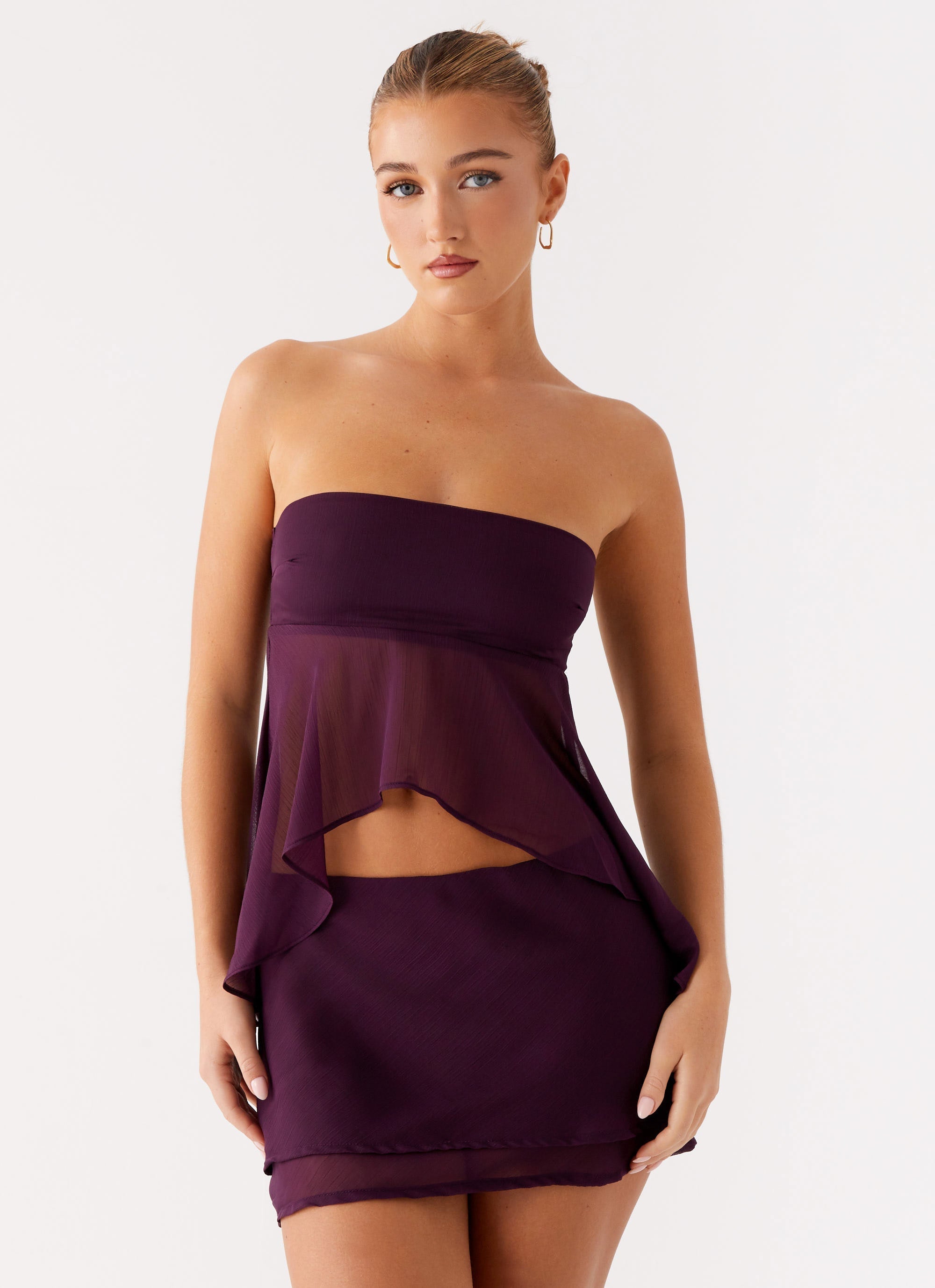 Caleb Mini Skirt - Plum