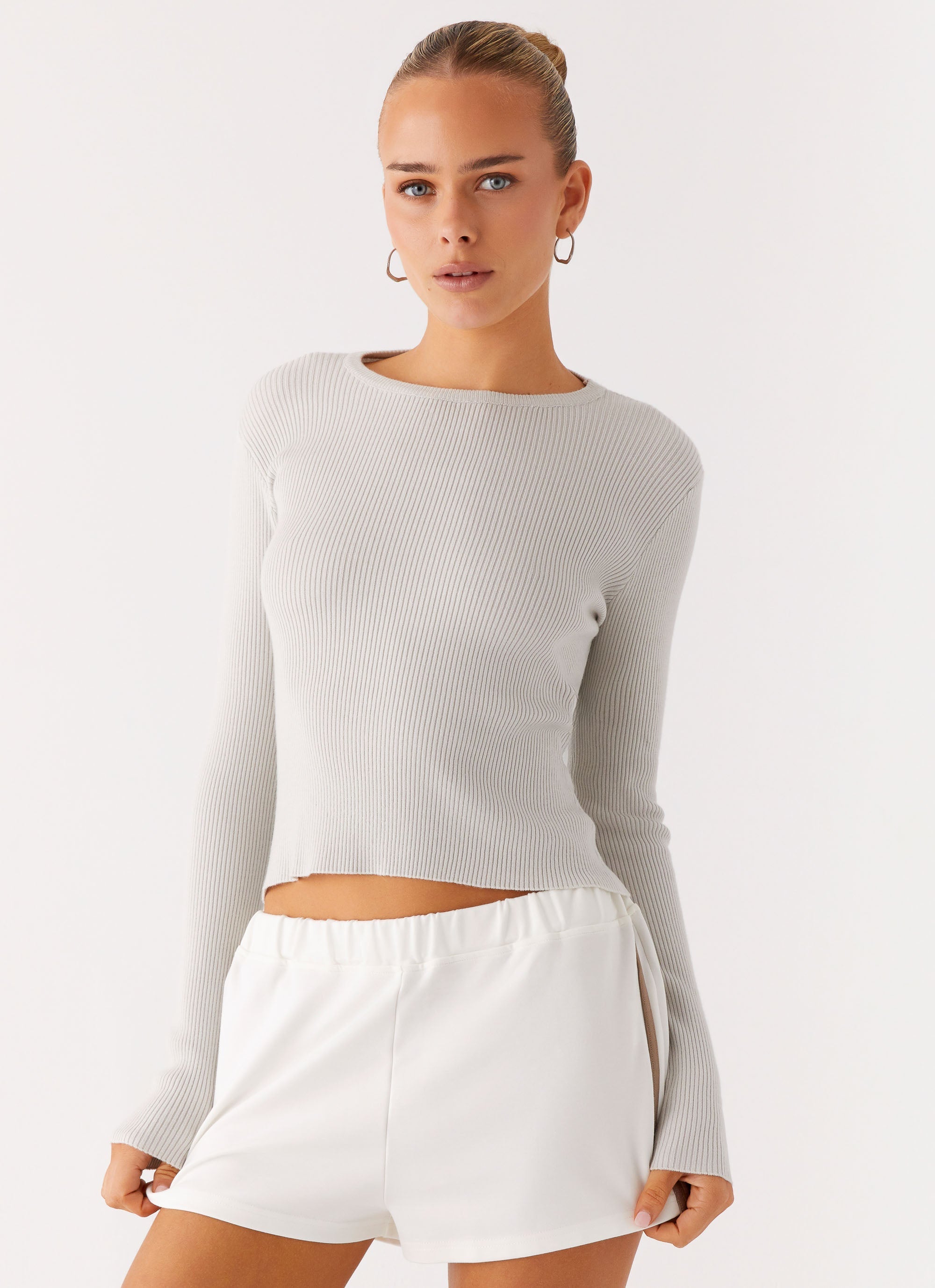 Carissa Open Back Top - Grey