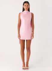 Cerina High Neck Mini Dress - Pink