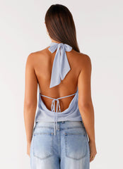 Charli Cowl Top - Blue