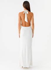 Cheyenne Halter Neck Maxi Dress - Ivory