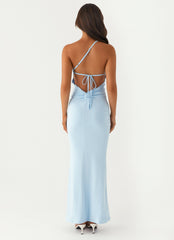 Claudia One Shoulder Maxi Dress - Blue
