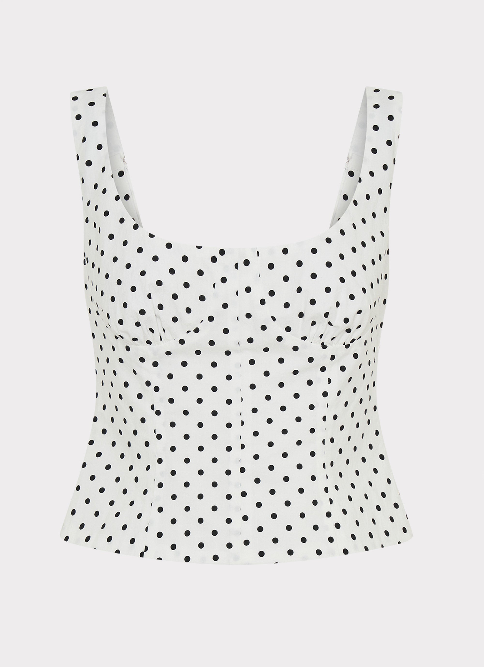 Coastline Bustier Top - White Polka Dot