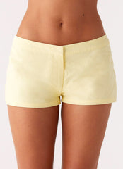 Coastline Mini Shorts - Yellow