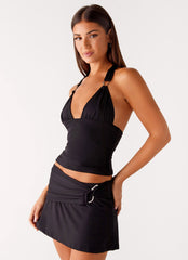 Collab Mini Skirt - Black