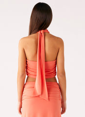 Coletta Wrap Top - Coral
