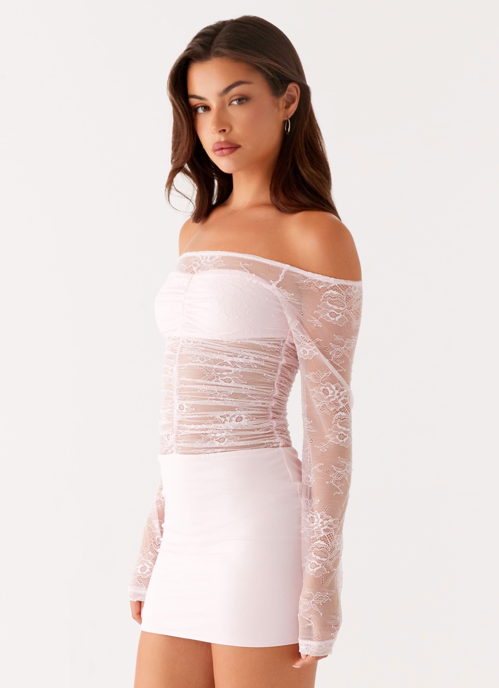Collide Lace Mini Dress - Pink