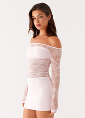 Collide Lace Mini Dress - Pink
