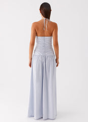 Cristina Halter Maxi Dress - Cornflower Blue
