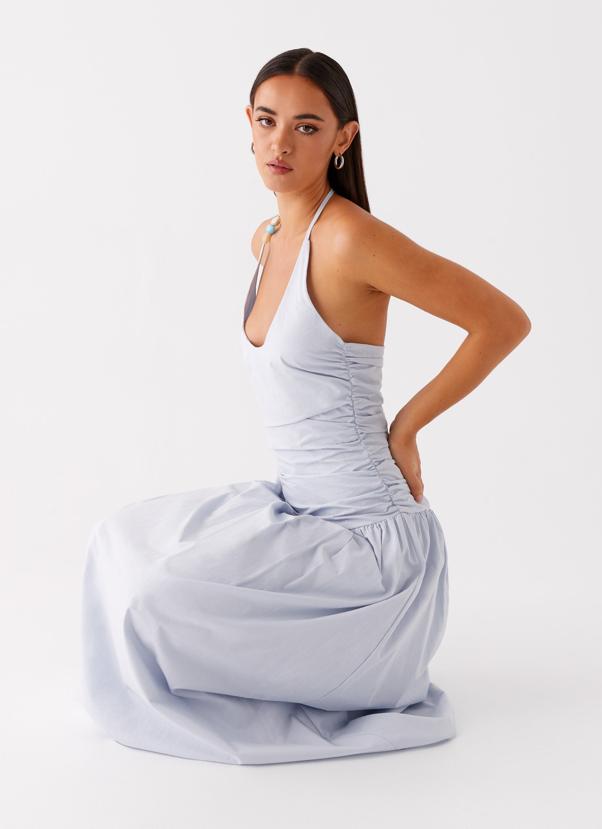 Cristina Halter Maxi Dress - Cornflower Blue