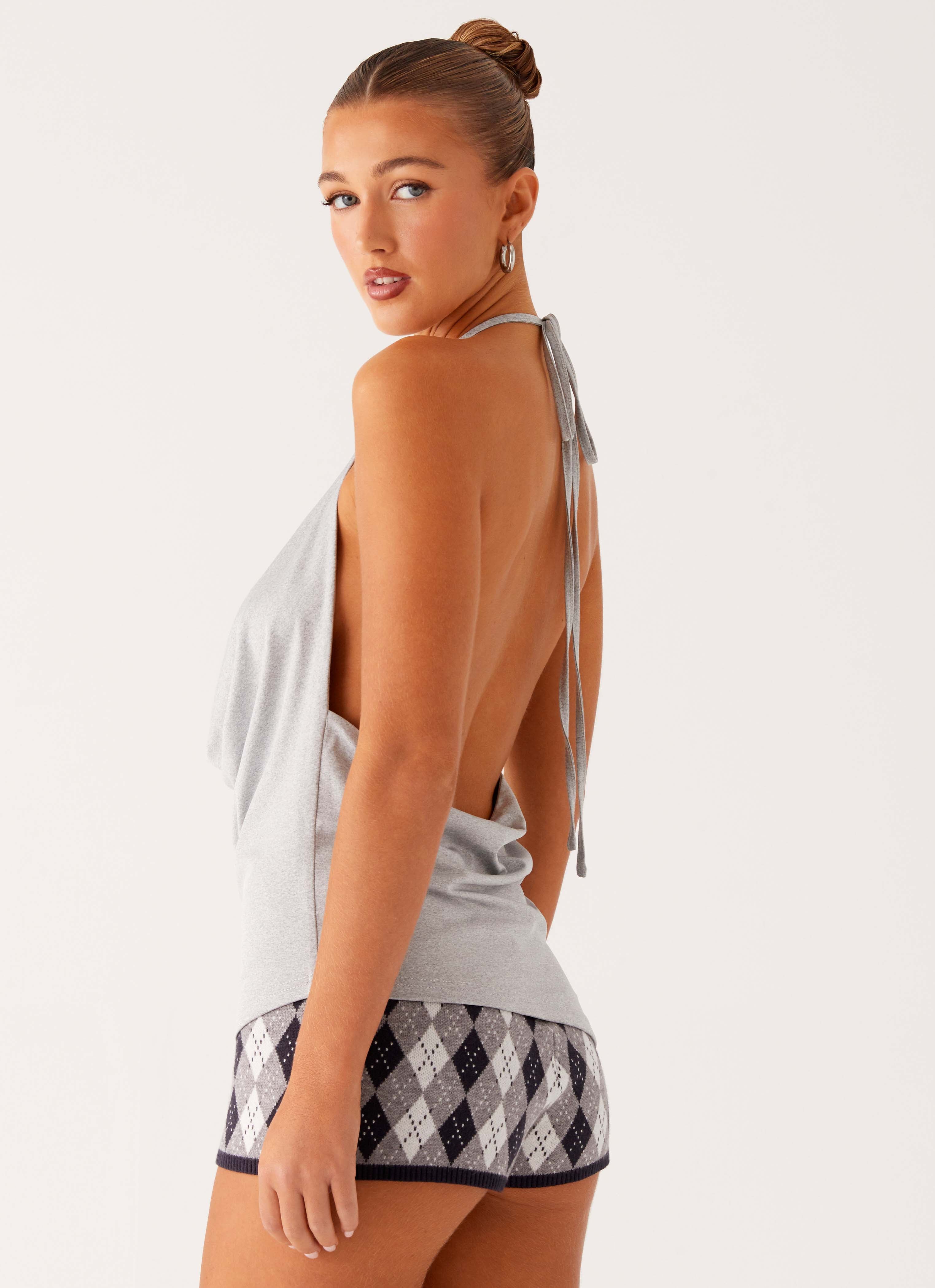 Dasha Cowl Top - Grey