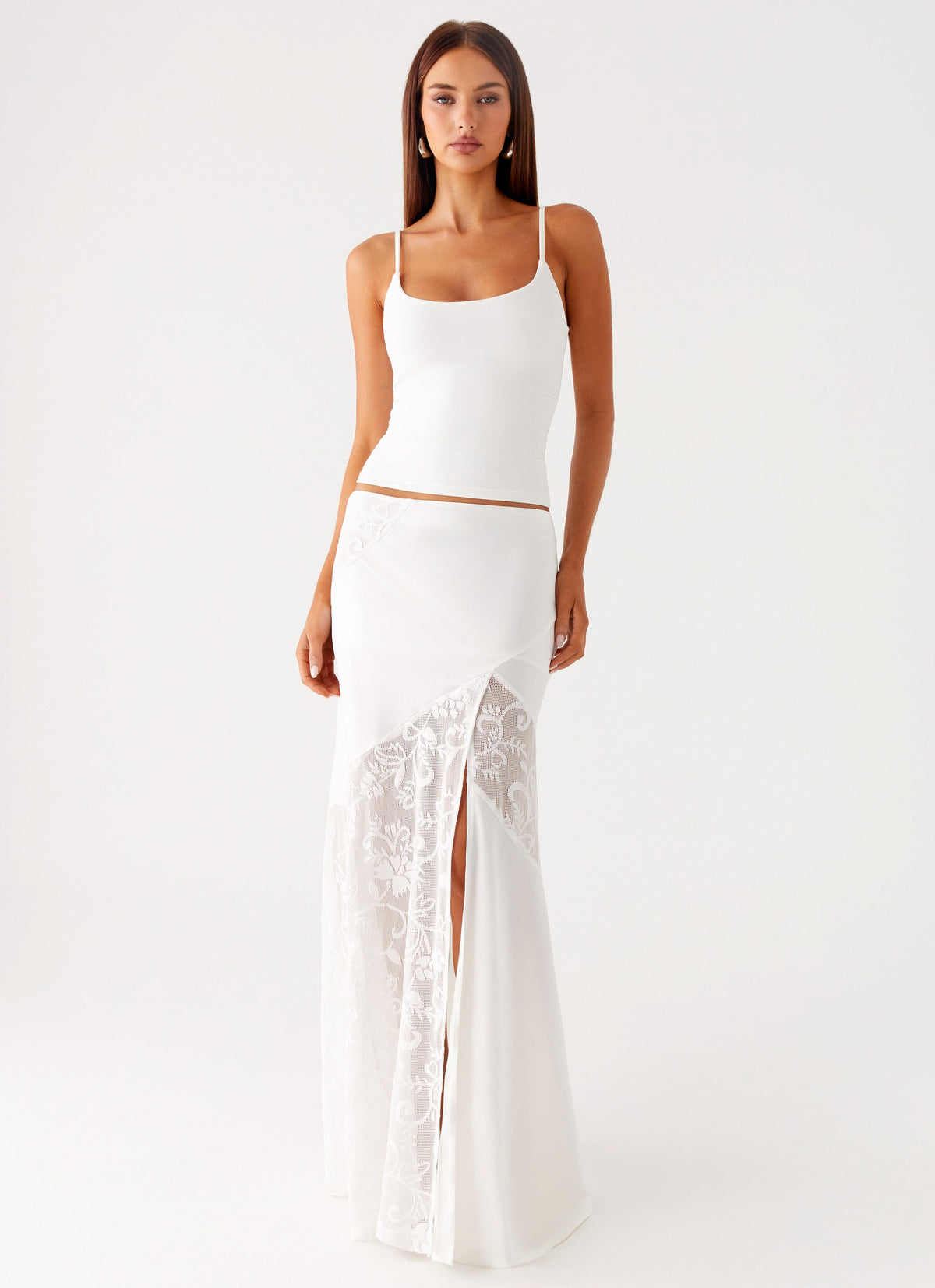 Dasie Lace Maxi Skirt - White