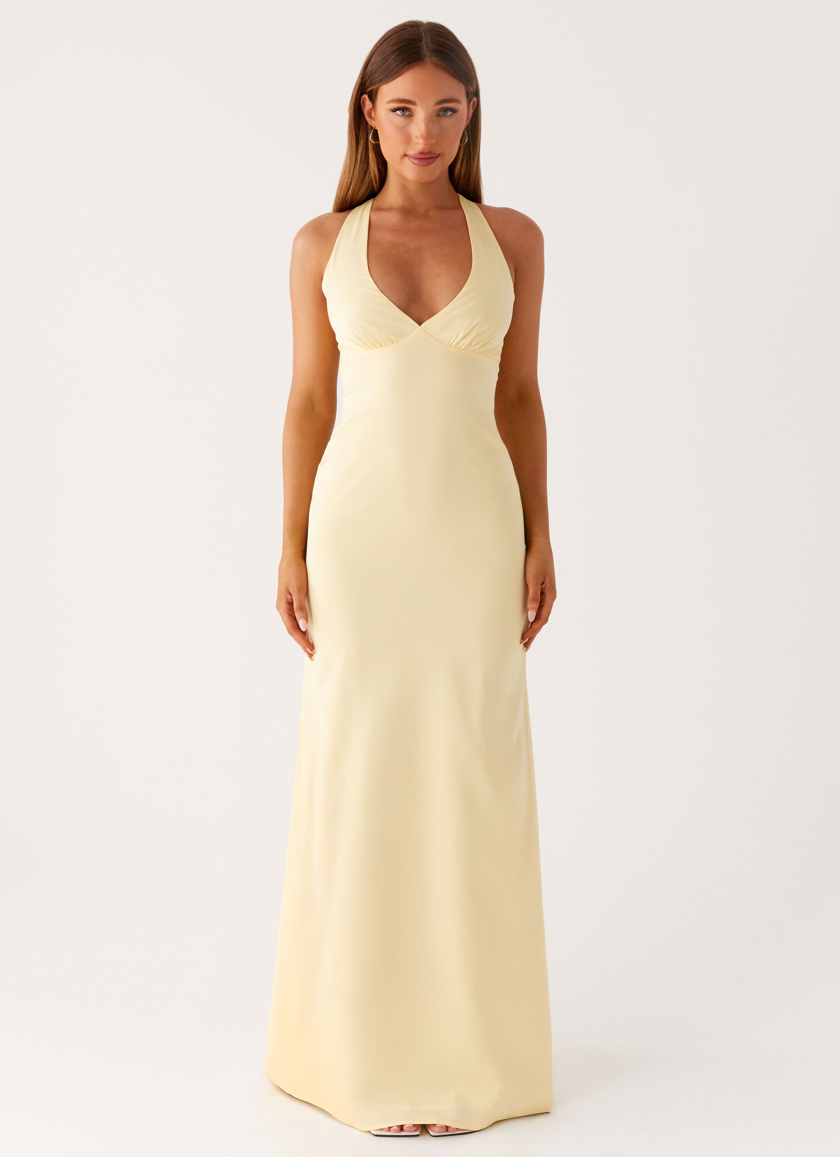 Desi Halterneck Maxi Dress - Yellow