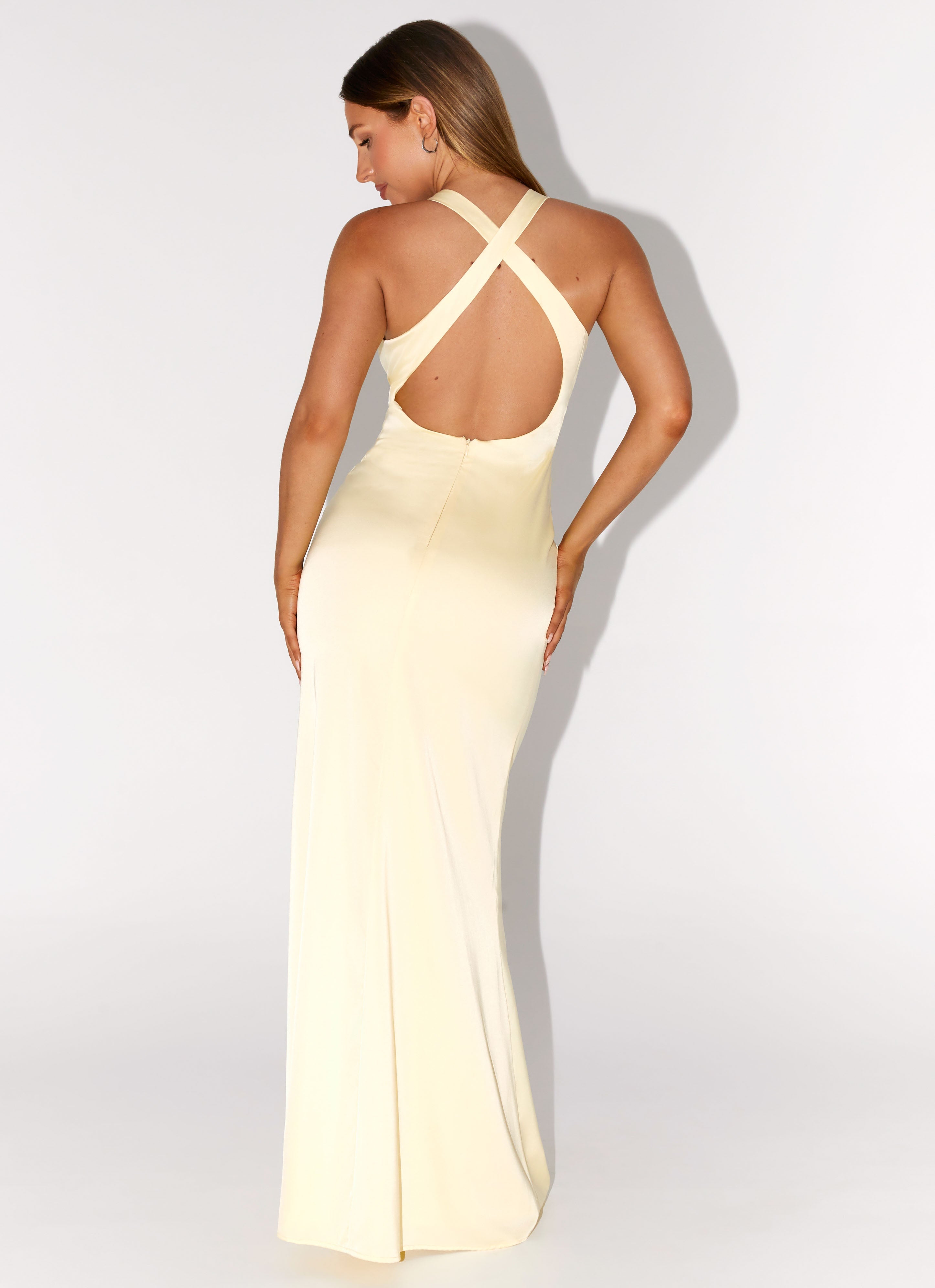 Desi Halterneck Maxi Dress - Yellow