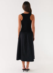 Duchess Midi Dress - Black